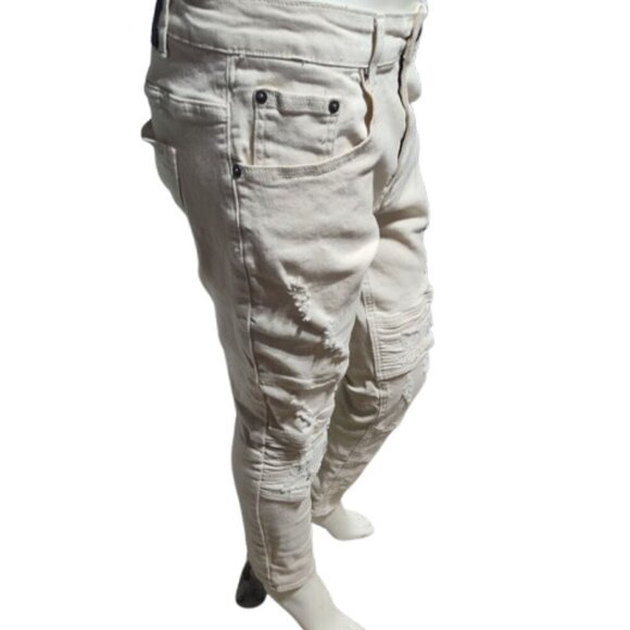 Spark Ivory Men's Stretch Skinny Jeans Premium Denim Studio Collection 34/30 - Picture 4 of 9